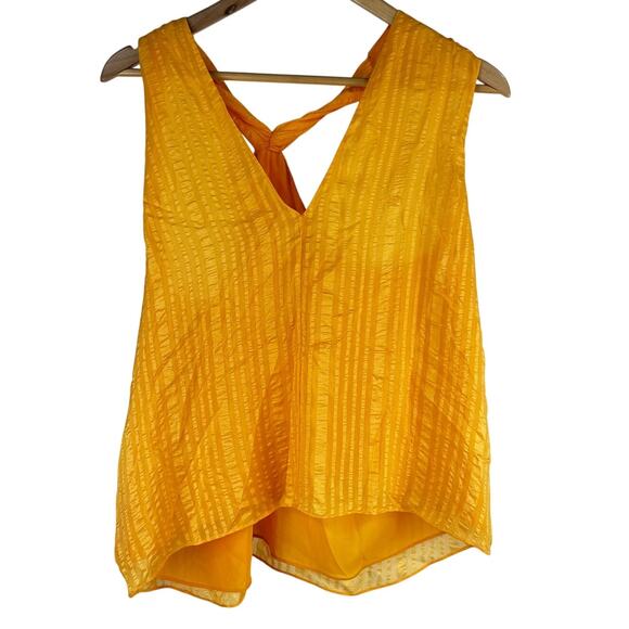 Frame Silk Crinkle Draped Halter Neck Top Orange Women's Size Large New With Tag - Picture 4 of 11